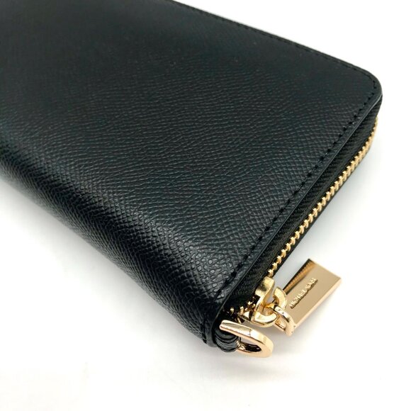 Michael Kors Black Leather Jet Set Large Flat Multifunction Smartphone Wristlet - Picture 7 of 12